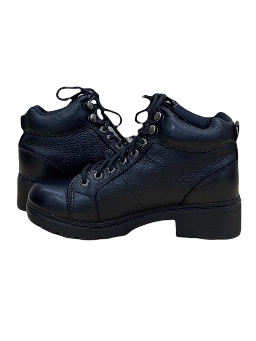 HARLEY-DAVIDSON Black Ladies Lace Up Ankle Boots Size 8.5 - Picture 6 of 16